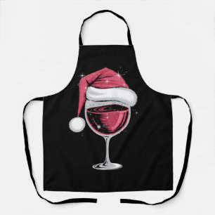 Rode wijn glas Kerst Grappig Kerstmis Xmas  Schort