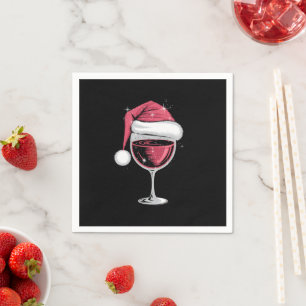 Rode wijn glas Kerst Grappig Kerstmis Xmas  Servet
