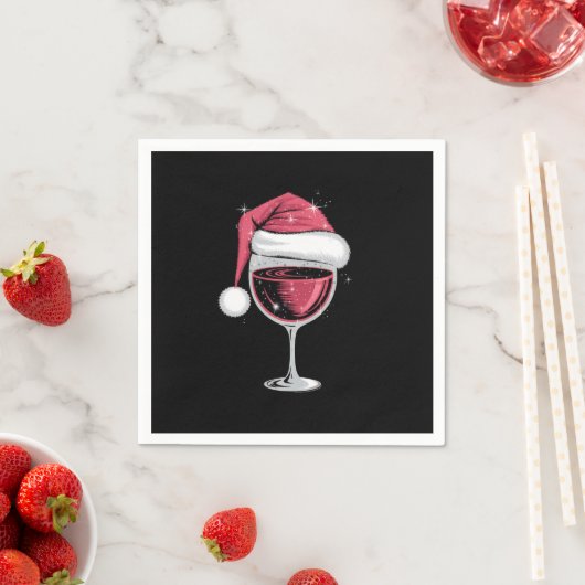 Rode wijn glas Kerst Grappig Kerstmis Xmas Servet (Insitu)