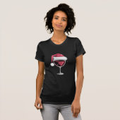 Rode wijn glas Kerst Grappig Kerstmis Xmas T-shirt (Voorkant volledig)