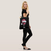 Rode wijn glas Kerst Grappig Kerstmis Xmas Tote Bag (Op model)