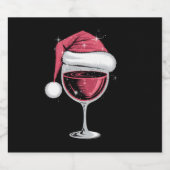 Rode Wijn Glas Kerst Grappige Kerst Kerstmis Bier Etiket (Enkel label)