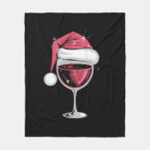 Rode Wijn Glas Kerst Grappige Kerst Kerstmis Fleece Deken (Voorkant)