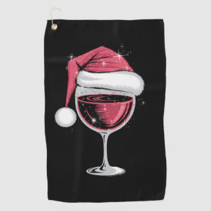 Rode Wijn Glas Kerst Grappige Kerst Kerstmis Golfhanddoek