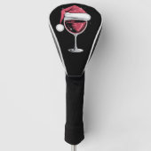Rode Wijn Glas Kerst Grappige Kerst Kerstmis Golfheadcover (Voorkant)