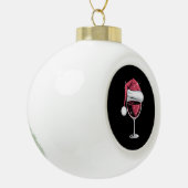 Rode Wijn Glas Kerst Grappige Kerst Kerstmis Keramische Bal Ornament (Links)