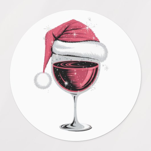 Rode Wijn Glas Kerst Grappige Kerst Kerstmis Labels (Design 2)