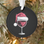 Rode Wijn Glas Kerst Grappige Kerst Kerstmis Ornament<br><div class="desc">Rode Wijn Glas Kerst Grappige Kerst Kerstman</div>