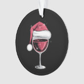 Rode Wijn Glas Kerst Grappige Kerst Kerstmis Ornament (voorkant)