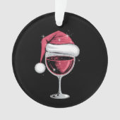 Rode Wijn Glas Kerst Grappige Kerst Kerstmis Ornament (voorkant)