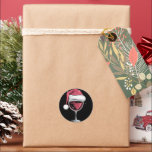 Rode Wijn Glas Kerst Grappige Kerst Kerstmis Ronde Sticker<br><div class="desc">Rode Wijn Glas Kerst Grappige Kerst Kerstman</div>