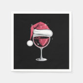 Rode Wijn Glas Kerst Grappige Kerst Kerstmis Servet (Voorkant)