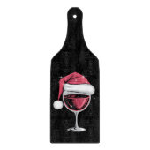 Rode Wijn Glas Kerst Grappige Kerst Kerstmis Snijplank (Voorkant)