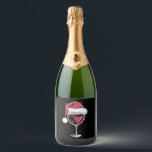 Rode Wijn Glas Kerst Grappige Kerst Kerstmis Sparkling Wijnetiket<br><div class="desc">Rode Wijn Glas Kerst Grappige Kerst Kerstman</div>