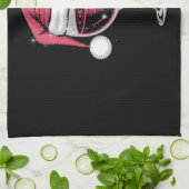 Rode Wijn Glas Kerst Grappige Kerst Kerstmis Theedoek (Gevouwen)