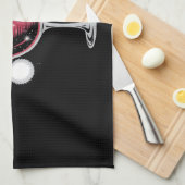 Rode Wijn Glas Kerst Grappige Kerst Kerstmis Theedoek (Quarter Fold)