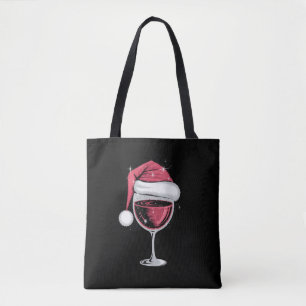 Rode Wijn Glas Kerst Grappige Kerst Kerstmis Tote Bag