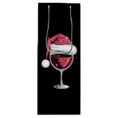 Rode Wijn Glas Kerst Grappige Kerst Kerstmis Wijn Cadeautas (Voorkant)