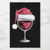 Rode Wijn Glas Kerst Grappige Kerst Kerstmis Wijn Etiket (Enkel label)