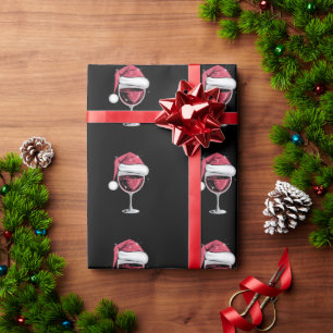 Rode wijn glas Kerst Grappige Kerst Xmas Cadeaupapier
