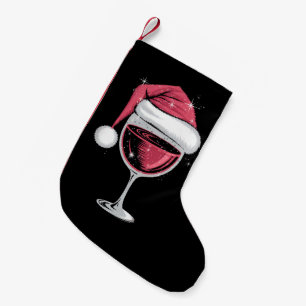Rode wijn glas Kerst Grappige Kerst Xmas  Kleine Kerstsok