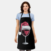 Rode wijn glas Kerst Grappige Kerst Xmas  Schort (Gedragen)