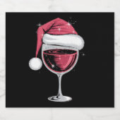 Rode Wijn Glas Kerst Grappige Kerst Xmas Sparkling Wijnetiket (Enkel label)