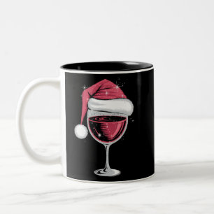 Rode wijn glas Kerst Grappige Kerst Xmas  Tweekleurige Koffiemok