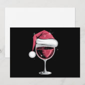 Rode Wijn Glas Kerst Merry Kerstmis Xmas  Feestdagenkaart (Voorkant / Achterkant)