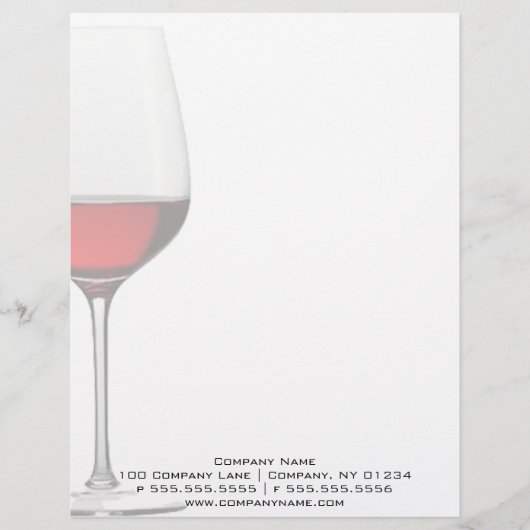 Rode wijn, glas, met briefhoofd (Voorkant)