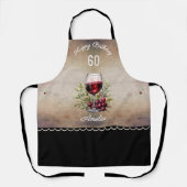 Rode wijn glas Oliver 60ste verjaardag vrouw Schort (Voorkant)