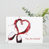 Rode Wijn Glas Proeverij Club Uitnodiging (Staand voorkant)