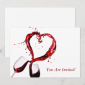 Rode Wijn Glas Proeverij Club Uitnodiging (Voorkant / Achterkant)