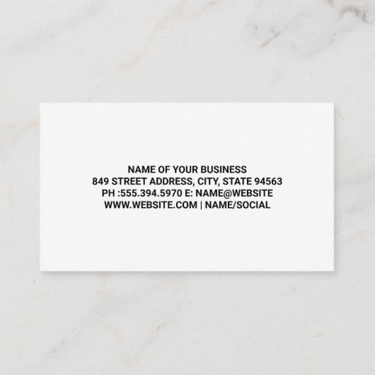 Rode wijn glas schenken | Blauwe marmer Visitekaartje (Achterkant)