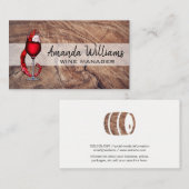 Rode wijn glas schenken spetter visitekaartje (Voorkant / Achterkant)