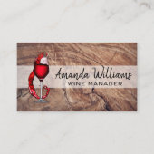 Rode wijn glas schenken spetter visitekaartje (Voorkant)