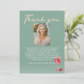 Rode Wijn Glas Verjaardag Foto Bedankkaart (Staand voorkant)