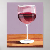 Rode Wijn Glas | Watercolor Vino Poster (Voorkant)