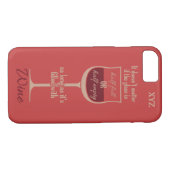 Rode wijn Glass aangepaste monogram telefoondoosje Case-Mate iPhone Case (Achterkant (Horizontaal))