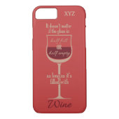 Rode wijn Glass aangepaste monogram telefoondoosje Case-Mate iPhone Case (Achterkant)