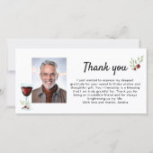 Rode wijn glazen twijgen foto verjaardag bedankkaart (Voorkant)