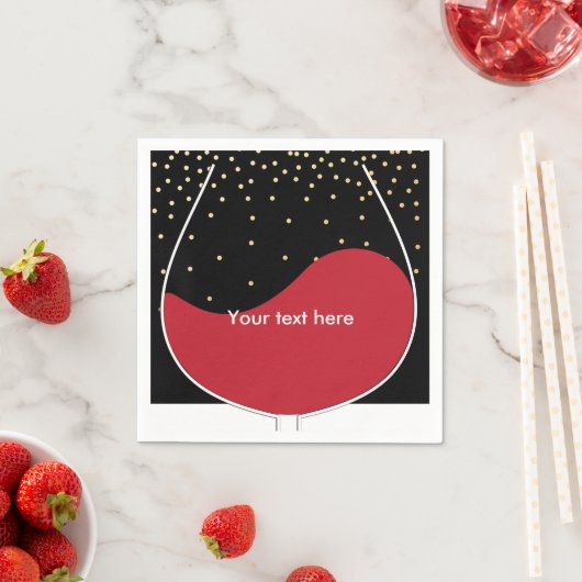 Rode Wijn Goud Chic Verjaardagsfeest Servetten (Insitu)