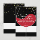 Rode Wijn Goud Zwart & Wit Dankjewel Kaarten (Voorkant / Achterkant)