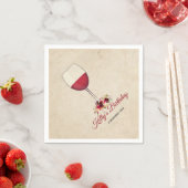 rode wijn, grillig, Cocktail Paper Napkins Servet (Insitu)