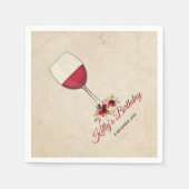 rode wijn, grillig, Cocktail Paper Napkins Servet (Voorkant)