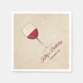 rode wijn, grillig, Cocktail Paper Napkins Servet (Voorkant)