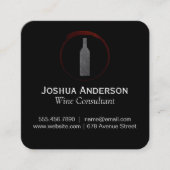 Rode Wijn Icoon Wijnconsulent Vierkante Visitekaartje (Voorkant)