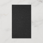 Rode wijn in glas | Elegant zwart leer Visitekaartje (Achterkant)