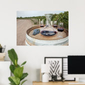 Rode wijn in wijngaarden poster (Thuiskantoor)