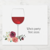 rode wijn, kaas verjaardagsbier Etiket op flesje (Enkel label)